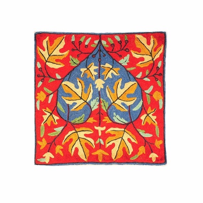 艾茜娜古绣庄印度进口KASHMIR混纺抱枕套40×40cm