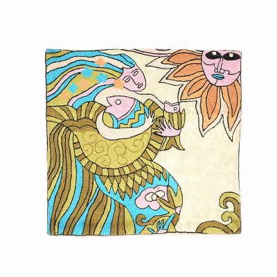 艾茜娜古绣庄印度进口KASHMIR混纺抱枕套45×45cm 11款可选