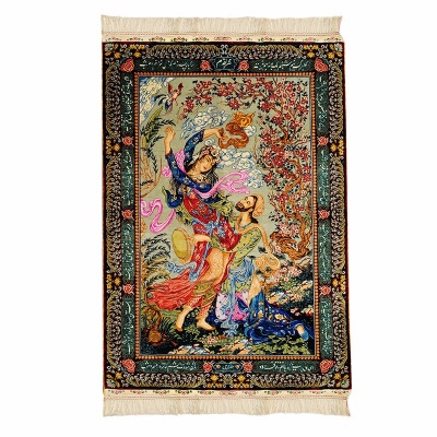 艾茜娜古绣印度进口庄KASHMIR真丝毯150×90cm 2款可选